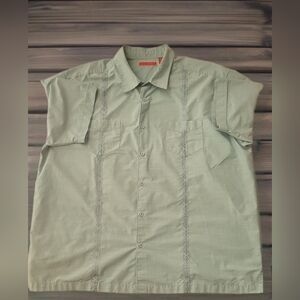 Elegant Habanera Guayabera Embroidered Short Sleeve Shirt XXL